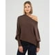 thumbnail image 4 of Jersey drapeado asimétrico, un jersey tan ultra suave como las nubes Jersey de punto suave liso de manga larga para mujer, 4 of 4