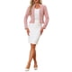 thumbnail image 2 of BLAZER DE TWEED PARA MUJER CHIC INSPIRADOR CON CUELLO ALTO, CORTO Y ABIERTO, ROJO, 2 of 6