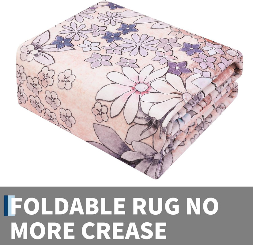8'x 10' Runner Rug for Hallways Kitchen Non Slip Washable Rugs with Rubber Backing Soft Floral Carpet Runner for Hallways, Kitchen, Laundry, Bedroom, Bathroom-Light Pink