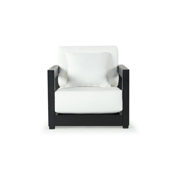 SAFAVIEH Couture Montford Aluminum Armchair, Black/White