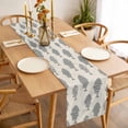 thumbnail image 3 of Abstract Art Fish Grey Table Runner - 108 Inch Long Coastal Ocean Summer Linen Texture Cotton and Linen Blended Dress Scarves Farmhouse Table Runner for Kitchen Dining, Coffee Table, 13" x 108", 3 of 8