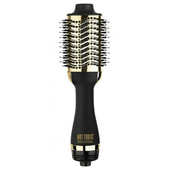 Black , Hot Tools Professional 24K Gold One-Step Pro Blowout Styler Hair - Pack of 1 w/ Sleekshop Teasing Comb
