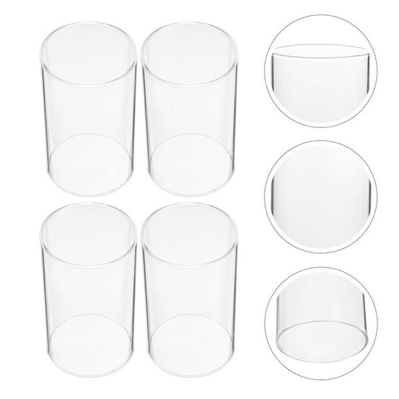 MLINS  4 Pcs Decor Glass Candle Lampshade Transparent Covers