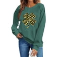 thumbnail image 5 of Xuyuer Women St Patricks Day Sweatshirts Lucky Clover Shenanigans Long Sleeve Round Neck Shamrock Coordinator Pullover Top, 5 of 6
