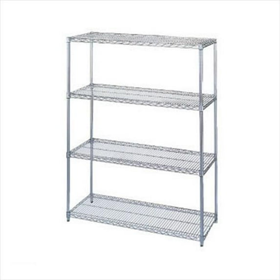 Wesco 272718 72 in. W x 63 in. H x 24 in. D Wire Shelving Starter Unit - Four Shelf