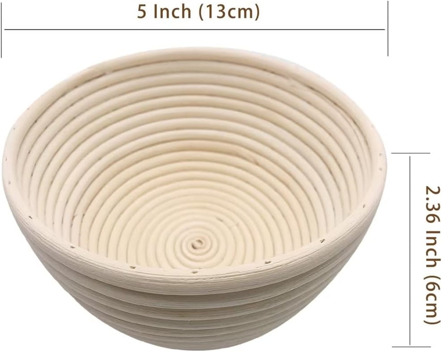 6 Pack 5 Inch Bread Proofing Basket,Bexikou Natural Rattan Proofing Bowl, Sourdough Bread Bakery Basket with Cloth Liner,Round Bread Basket for Bread Making
