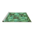 thumbnail image 2 of Ahgly Company Machine Washable Indoor Rectangle Abstract Turquoise Blue Modern Area Rugs, 2' x 3', 2 of 4