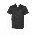 thumbnail image 3 of TSSOE Unisex Chef Coat Men's Short Sleeve Chef Jacket Restaurant Kitchen Cook Lightweight Button Uniform Black XL, 3 of 7