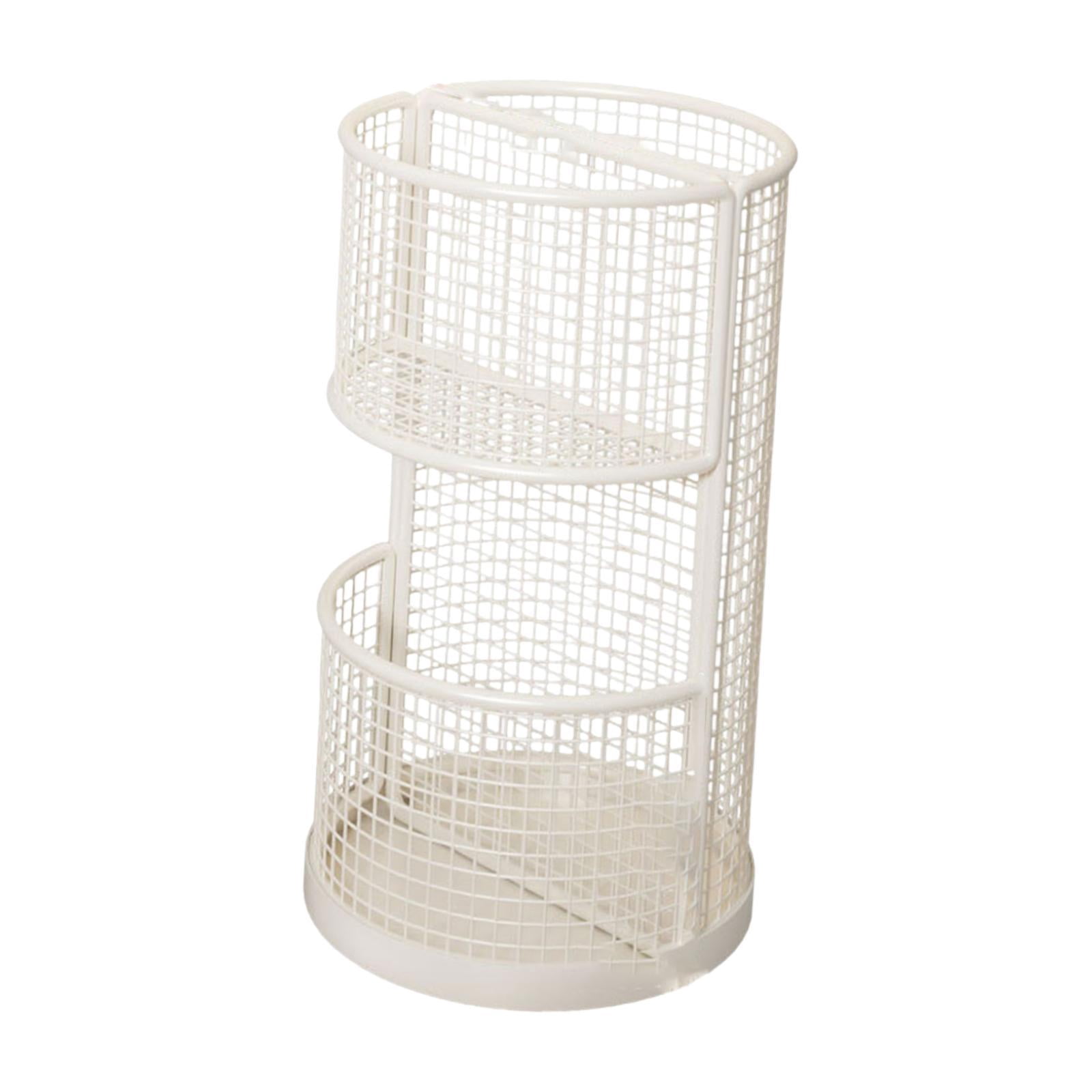 Fiocias Umbrella Stand Storage Rack Open Access Freestanding with Stable Base Convenient White