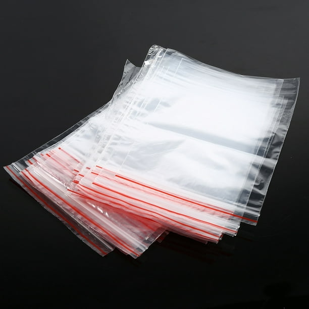 100Pcs Reusable Zip Lock Clear Plastic Seal Packaging Bag For