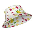 thumbnail image 2 of Disketp Strawberry And Lemon Print Reflective Bucket Hat Beach Hat Summer Travel Sun Hats Fisherman Cap, 2 of 8