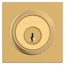 Open Box Baldwin Sc.Csd Contemporary Square Single Cylinder Keyed Entry Deadbolt - Brass