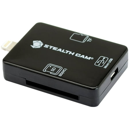 STEALTH CAM Memory Card Reader for iOS Devices | Portable Compact Lightning Connection Hunting Trail Camera Images Viewing SD/MicroSD/MMC 4.0 Memory Card Reader
