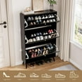 thumbnail image 6 of Fsbecl Freestanding Narrow Shoe Cabinet with 3 Flip Drawers for Entryway, Black, 6 of 8