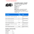 thumbnail image 2 of Left Headlight Assembly - Compatible with 2003 - 2014 GMC Savana 1500 2004 2005 2006 2007 2008 2009 2010 2011 2012 2013, 2 of 2