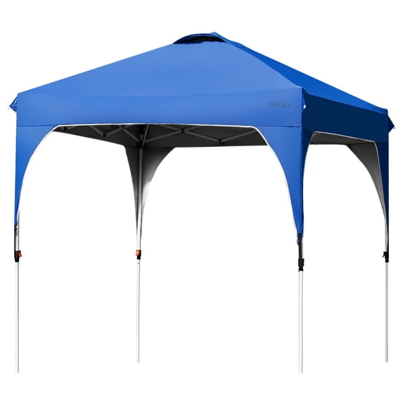 Patiojoy Pop-up Canopy Tent 6.6’ x 6.6’ Height Adjustable Commercial Instant Canopy w/ Portable Roller Bag Blue