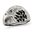 thumbnail image 1 of Bague Aigle en Émail Noir Texturé pour Hommes en Acier Inoxydable, 1 of 4