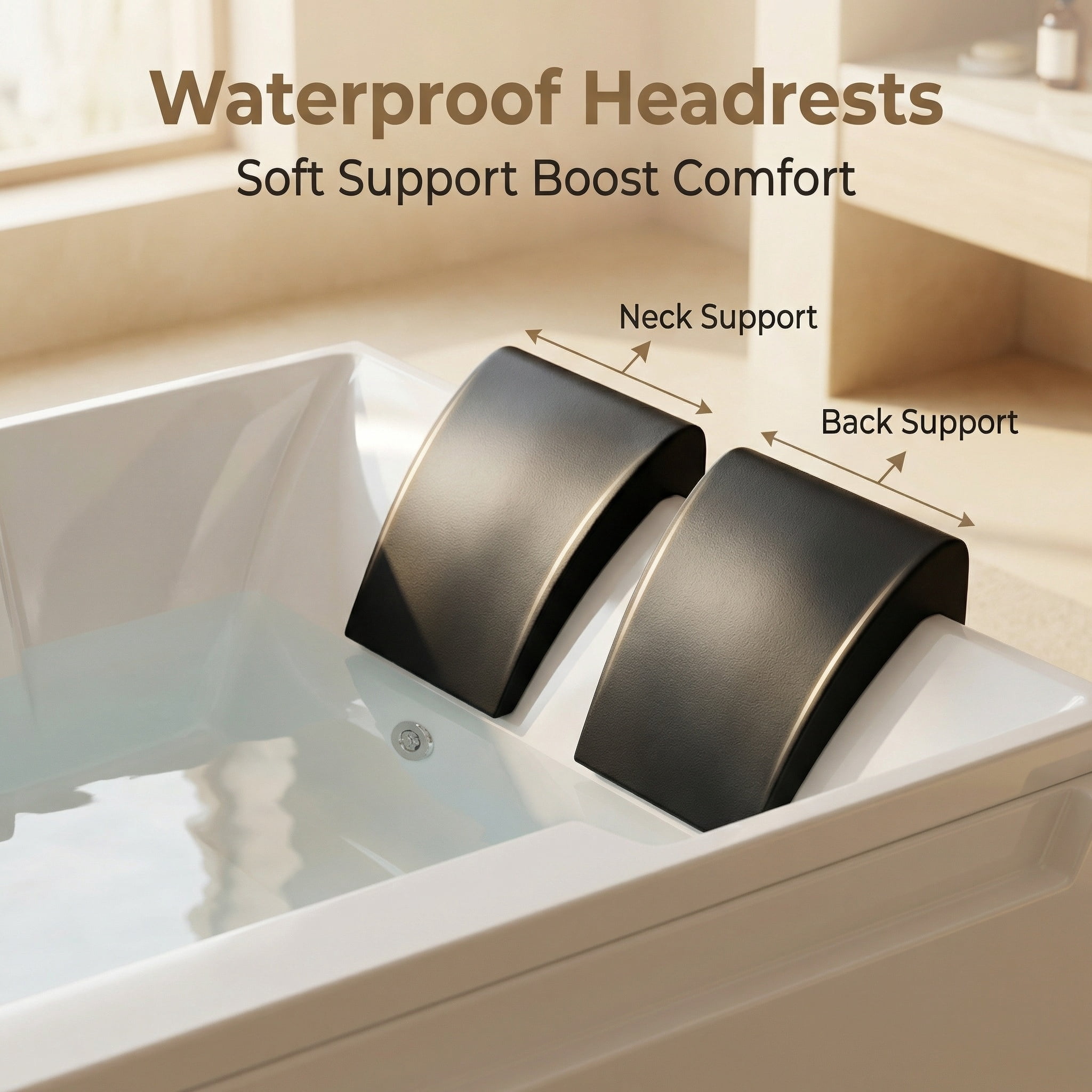 73" x 48" Whirlpool Bathtub for 2-Person with 8 Hydro Massage Jets & Chromatherapy LED Lights, 1HP UL Certified Pump, 3-Sided Apron Acrylic Soaking Tub, Left Drain, 110 Gallons, White
