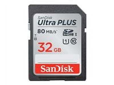 SanDisk Ultra PLUS - Flash memory card - 32 GB - UHS Class 1 / Class10 - SDHC UHS-I