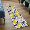 thumbnail image 4 of Yellow Lemon Runner Rug 2x6 FT,Non Slip Hallway Rugs,Blue Leaf Vintage Botanical Summer Spring Washable Soft Floor Carpet Throw Runner Carpet Long Rugs for Entryway Kitchen Bedside Sliding Door, 4 of 8