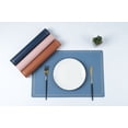thumbnail image 1 of Zhuge Faux Leather Heat Resistant Placemats, Dining Room Table Mats, Protect Surfaces,Non-Slip Washable Table Mats，Kitchen Decor Accessories（Set of 4, Size 17.71x11.81in, Phnom Penh Sky Blue）, 1 of 5