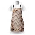thumbnail image 3 of Natural Color Apron, Square Frame of Seashells in Various Shapes on Wavy Lines Sand, Unisex Kitchen Bib with Adjustable Neck for Cooking Gardening, Adult Size, Pale Tan and Multicolor, by Ambesonne, 3 of 4