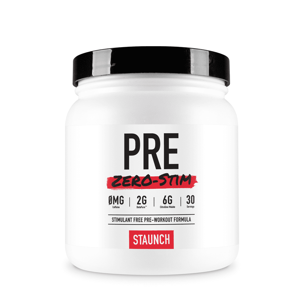 Staunch Pre Zero Stim 30 Servings Pina Koala Pre Workout Powder No Stimulates With Betapure L Citrulline Vitamin B12 And More Walmart Com Walmart Com
