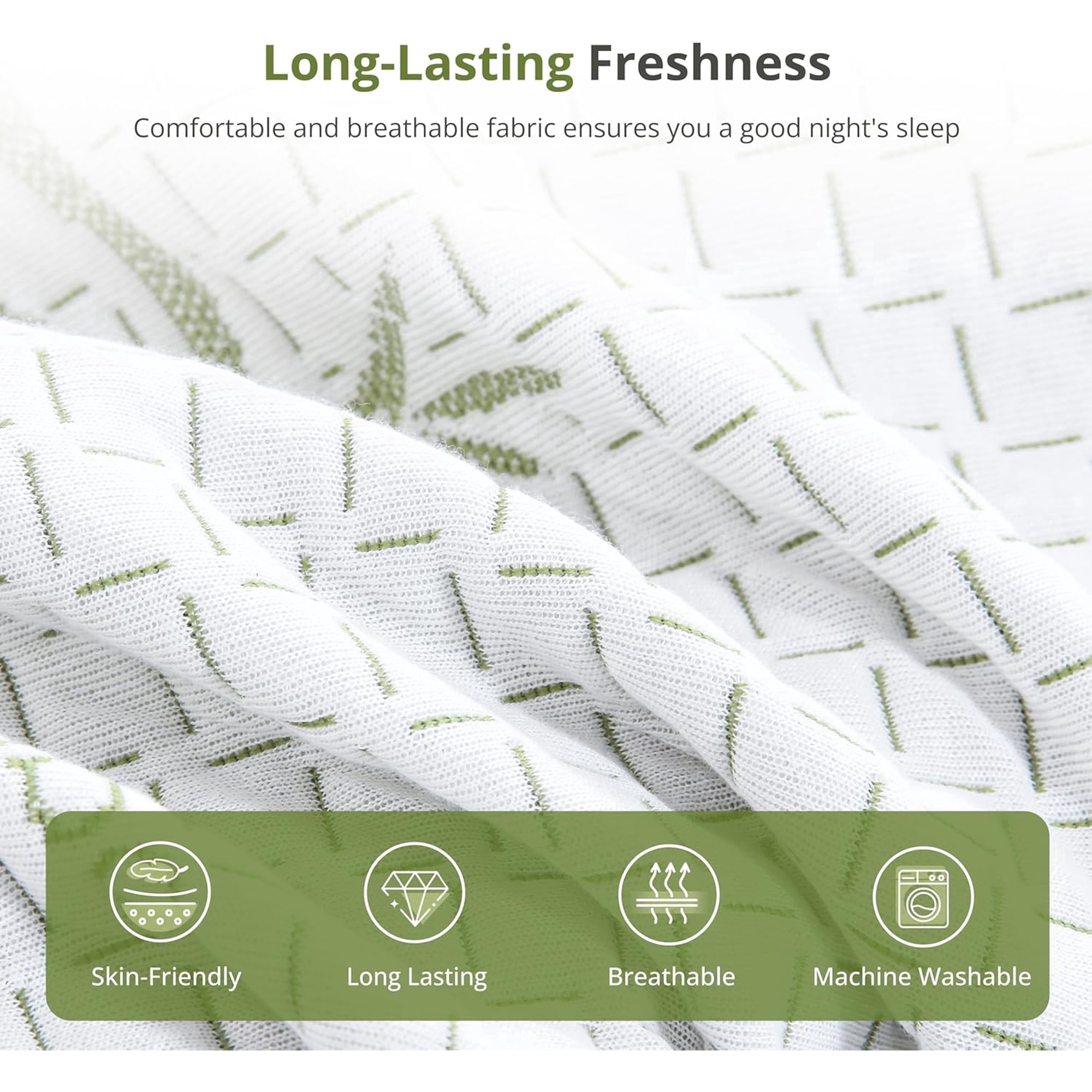 10 inches Full Mattress, Memory Foam Mattress Bed in a Box with Cooling Green Tea Gel, Medium Firm Support
