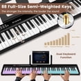 thumbnail image 2 of Teclado de piano portátil plegable Costzon de 88 teclas eléctrico negro, 2 of 7