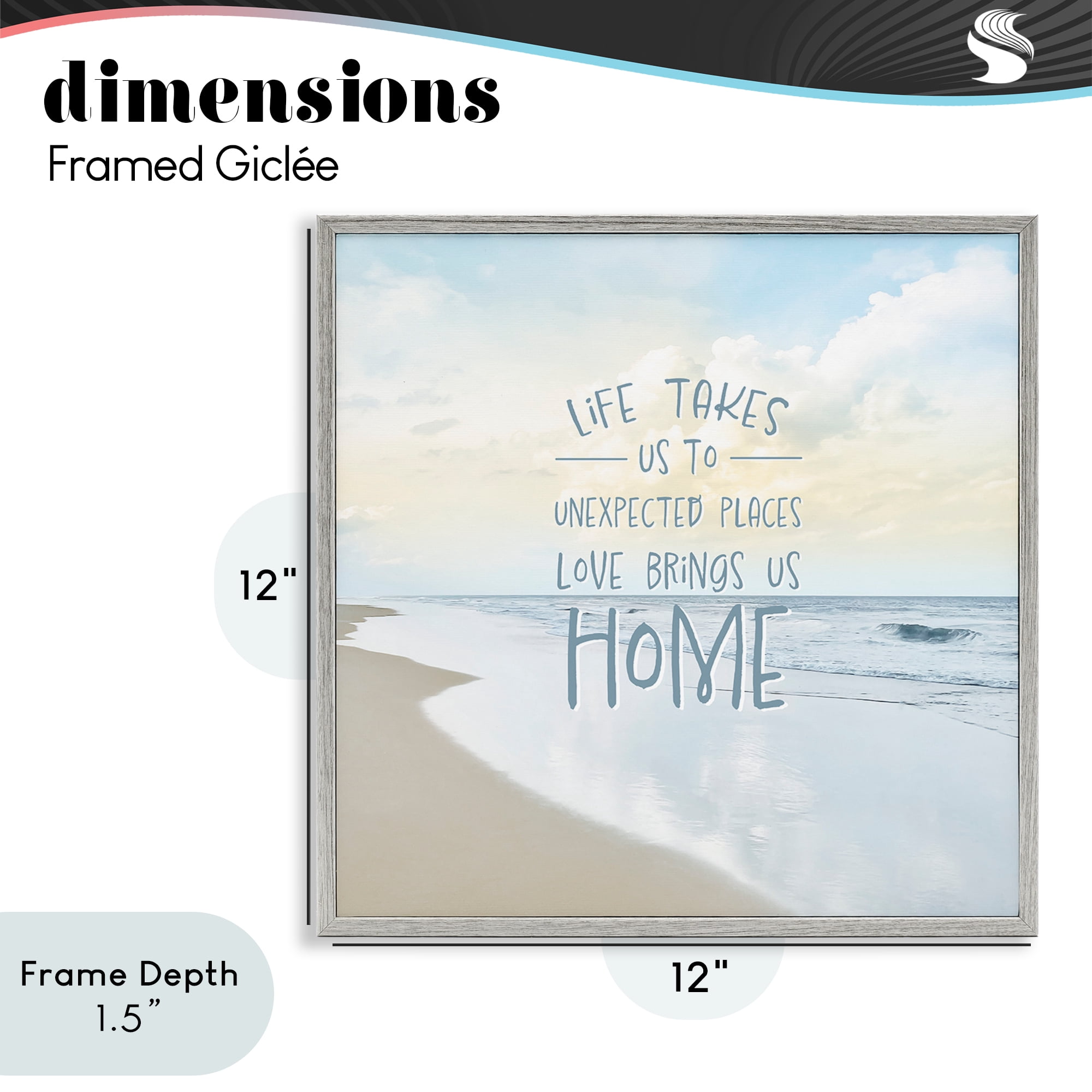 Stupell Industries Love Brings Us Home Inspiration Gray Framed Giclee Art, design by Natalie Carpentieri