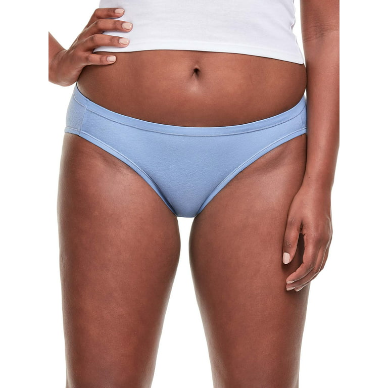 Hanes Women's Cotton Stretch Comfortsoft Waistband Bikini Underwear, 6-Pack
