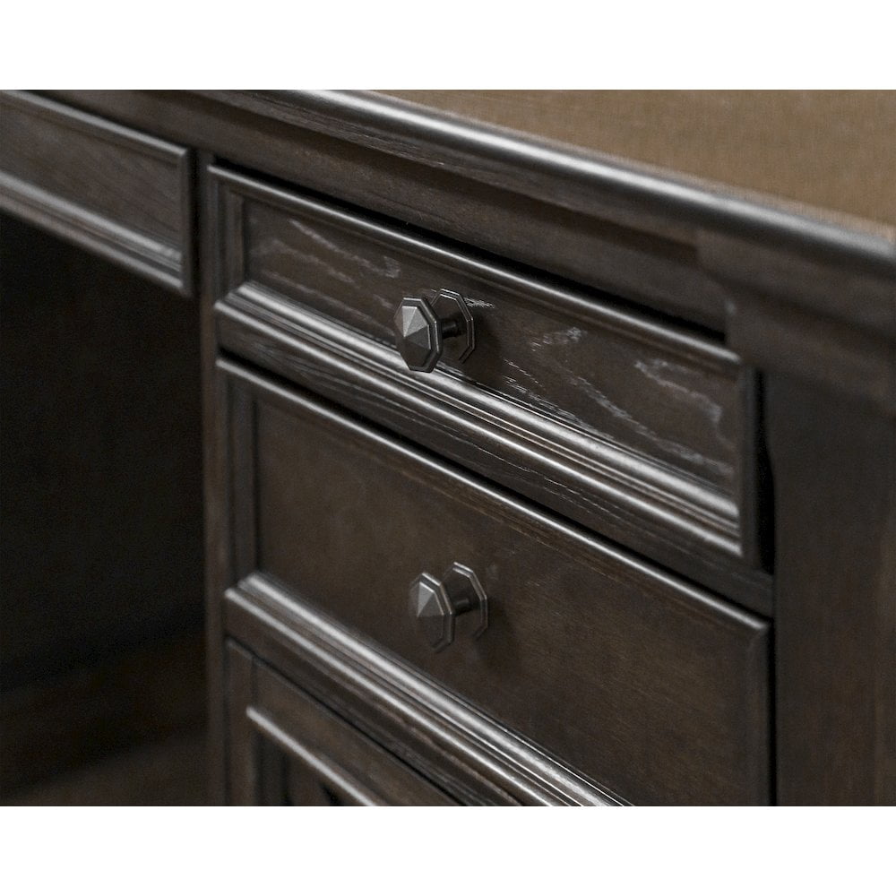 Martin Furniture 66"W Wood Double Pedestal Executive Desk Dark Brown