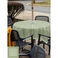 thumbnail image 4 of Outdoor Tablecloth with Umbrella Hole and Zipper, Cameo Green Retro Greek Key Square Table Cloth 60x60 Inch Waterproof Tablecloth, Geometric Greece Ancient Rustic Picnic Table Cover for Patio Camping, 4 of 7