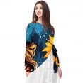 thumbnail image 5 of Crocodile Starry Sky Sunflower Elegant Chiffon Yarn Translucent Silk Scarf 180x73 - Light Breathable Wrap for Women - Fashion Accessories, 5 of 6