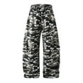 thumbnail image 4 of CONROSES Mens Baggy Cargo Pants Camouflage Pants for Men Casual Wide Leg Elastic Waist Drawstring Streetwear Sports Joggers With Pockets, 4 of 5
