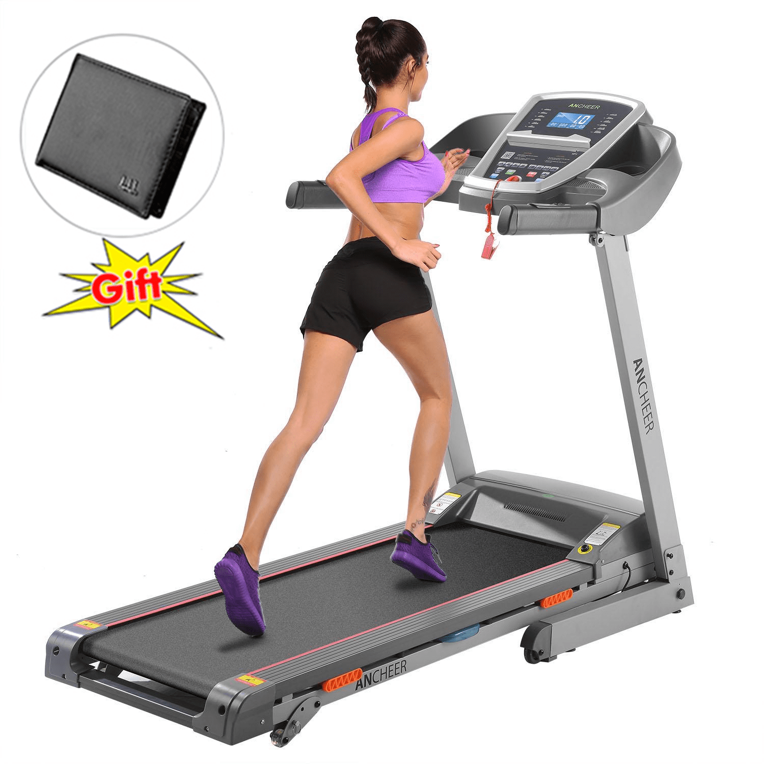 ANCHEER Electric Treadmill 3.0HP APP Bluetooth Control with 3/5% Manual