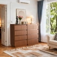 thumbnail image 3 of UPGO 25.3'' Fluted Dresser for Living Room, Bedroom, Hallway, Entryway with Deep 5 drawers, Wooden Dresser, 3 of 14