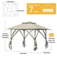 thumbnail image 3 of Dextrus Patio Gazebo 12x12ft Double Roof Pop Up Gazebo, Outdoor Portable Canopy Instant Tent with Netting for Lawn, Garden, Backyard and Deck, Beige, 3 of 6
