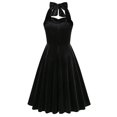 thumbnail image 3 of adviicd Robes de Cocktail pour Femmes Robe Longue Sexy à Manches Longues Froncée Col en V Soirée Club Maxi Robe Noire,TG, 3 of 3