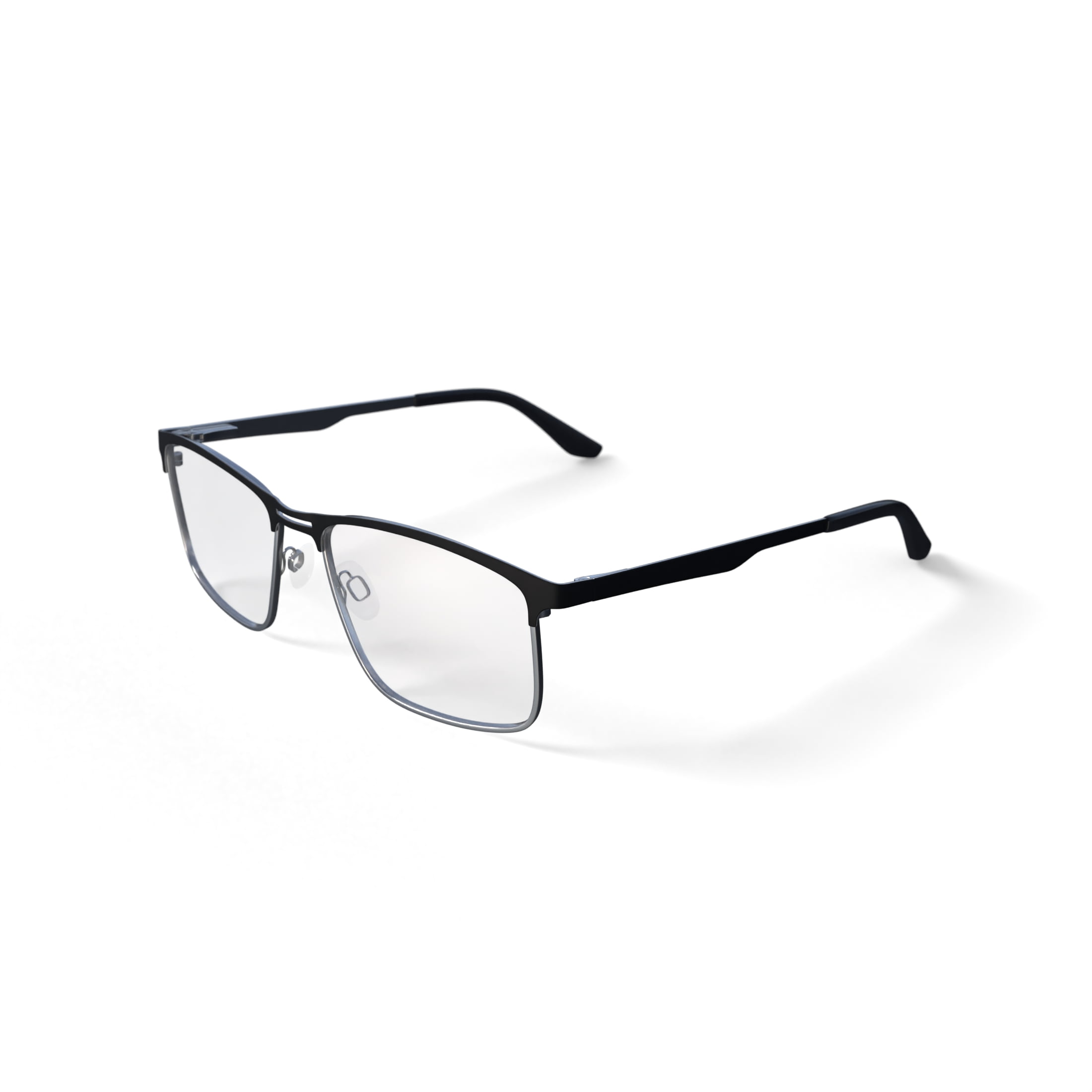 Walmart Men's Dwaine Browline Prescription Eyeglasses with Case, Black/Gold