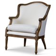 thumbnail image 1 of Baxton Studio Chaise d'Appoint Charlemagne en Blanc et Marron, 1 of 10