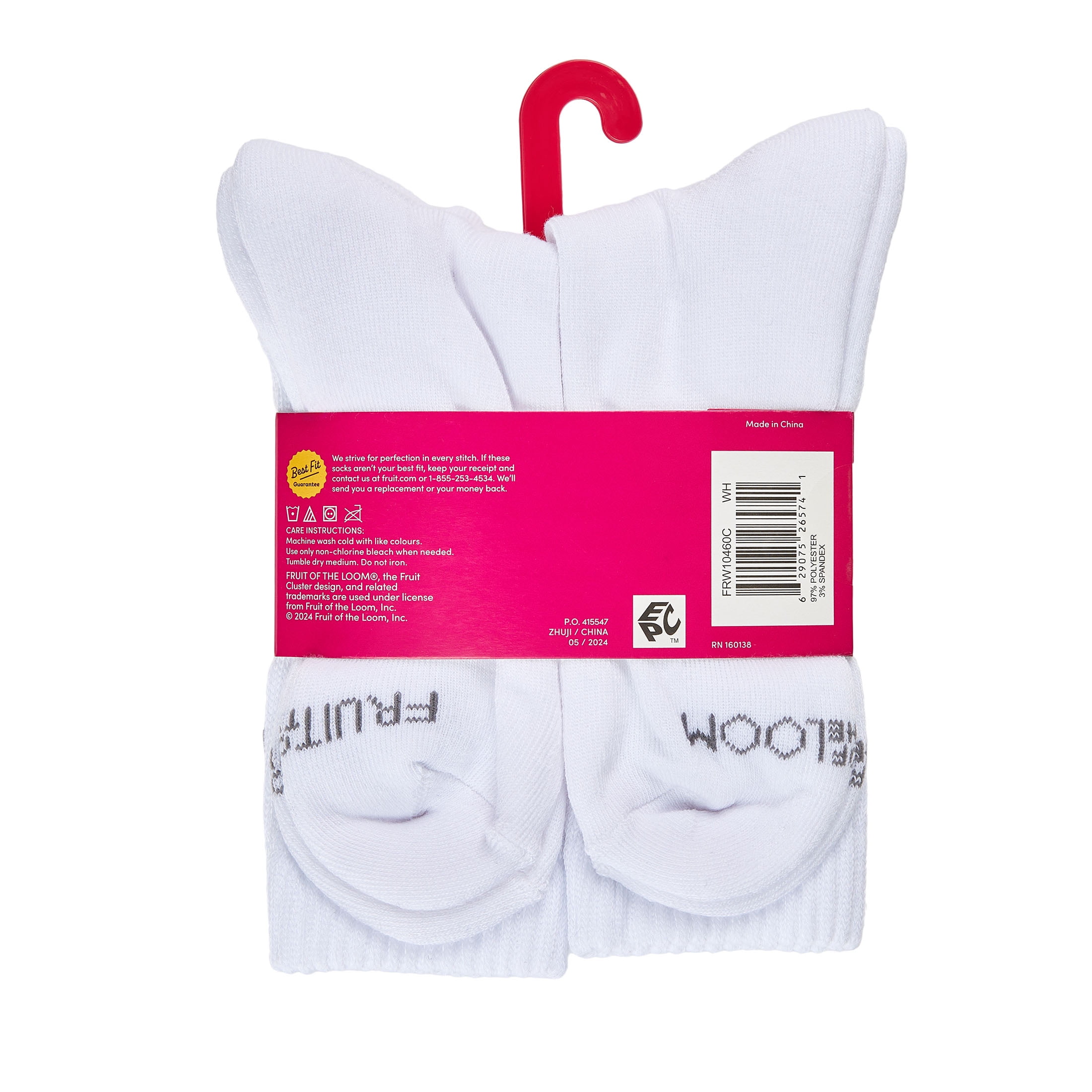 Fruit of the Loom All Day Comfort Women's Socks, Sizes 4-12, 6-Pack