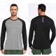 thumbnail image 5 of Blusas y camisas de manga larga con cuello redondo para hombre, estilo casual, de moda, de color liso, deportivas, con empalme de aberturas para los dedos, blusa de manga larga con cuello redondo, blu, 5 of 5