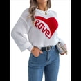 thumbnail image 2 of Suéter de San Valentín para Mujer, Jersey de Punto con Corazón, Larga, Informal. XL, 2 of 10