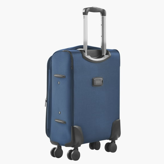 KFFKFF 20-Inch Expandable Softside Luggage with Spinner Wheels, Lightweight Carry-On Suitcase with TSA Lock and Extra Storage Pocket, Blue