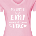 thumbnail image 4 of Inktastic My Uncle is an EMT and a Hero Women's V-Neck T-Shirt, 4 of 5