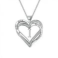 thumbnail image 3 of Ladies Double Heart Diamond Necklace With 26 English Letters Couple Necklace, 3 of 8