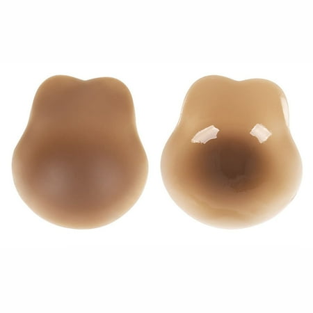 

Sticky Bra Adhesive Nipple Covers Breast Petals Ultra-Thin Silicone Breast Lift Pasties Reusable Strapless Backless Bra Deep Brown