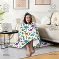 thumbnail image 4 of Wearable Blanket,Colorful Dinosaurs Cactus Plants Pattern Hooded Wearable Sherpa Blanket for Adults & Teens,Winter Poncho Shawl Wrap Cape Thick Warm,60"x80", 4 of 5