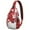 Red Christmas Reindeer-2, variant on Sling Backpack,Red Christmas Reindeer and Snowflake Pattern Sling Bag with Water Bottle Holder,Waterproof Sling Bag for Men/Women with Headphone Jack for Hiking,Travel